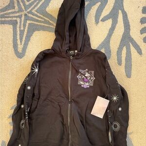 Disney Parks 100th Anniversary Mickey Friends Black Zip Hoodie Sweatshirt XS